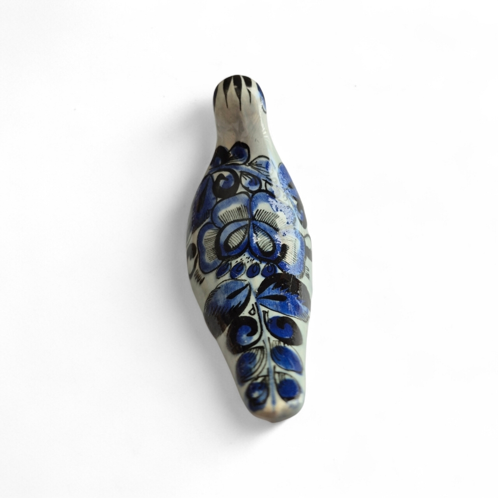 Blue Ceramic Bird Figurine - Picture 3 of 4